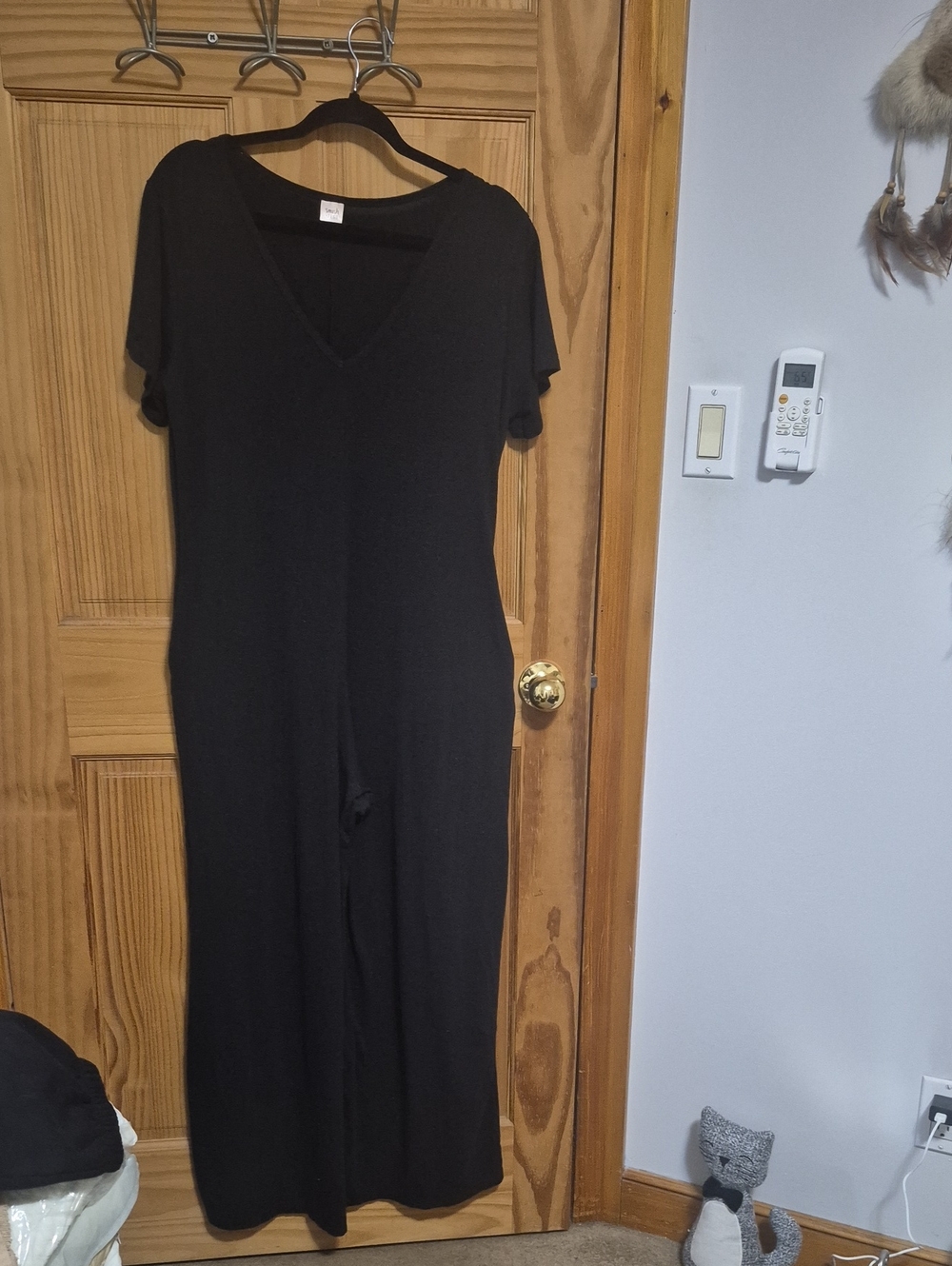 Smash + Tess Black V-Neck Short-Sleeve Jumpsuit